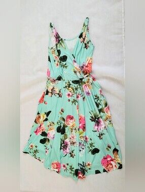 NWOT! Boho Fall Garden Party Floral Women's Sleeveless Midi Cocktail Dress Small